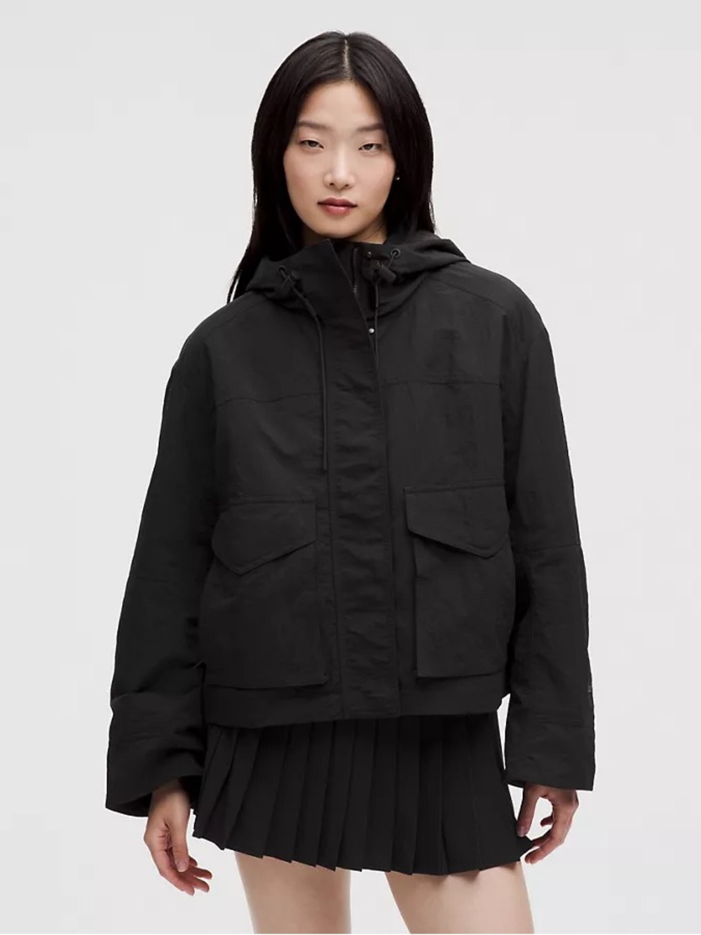 lululemon athletica Black Hooded Utility Jacket